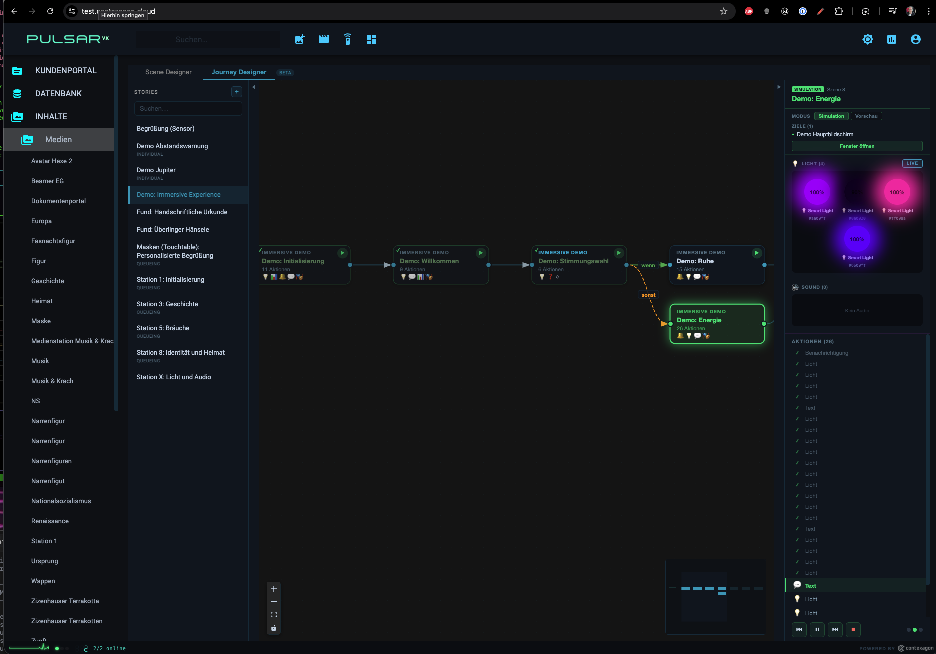Graphical storytelling engine in Pulsar VX